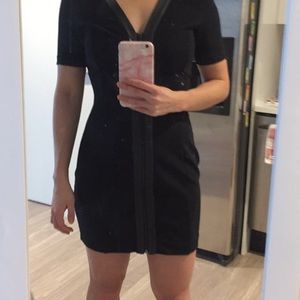 Armani Exchange front zip black dress sz4
